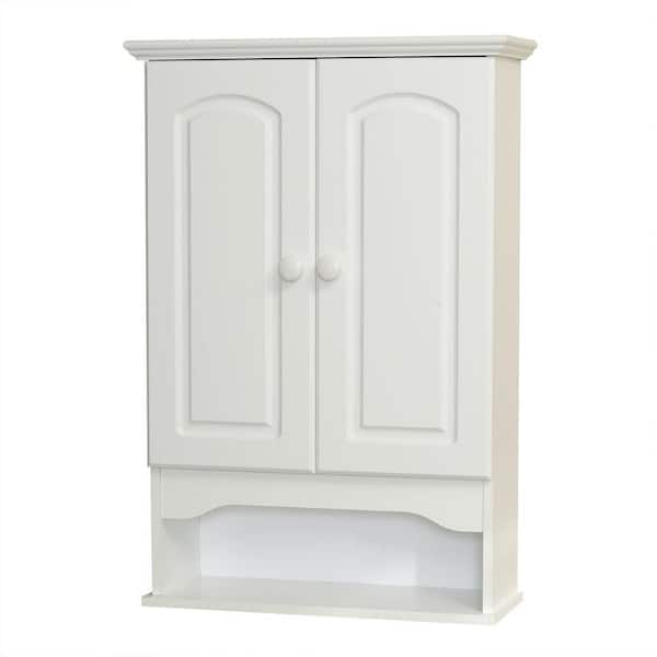 Zenna Home 20 8 In W X 30 5 H Bathroom Storage Wall Cabinet White E9615w The Depot - Storage Wall Cabinets Home Depot