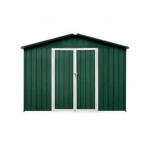 8 ft. W x 6 ft. D Metal Outdoor Storage Shed with Lockable Door in Green (48 sq. ft.)