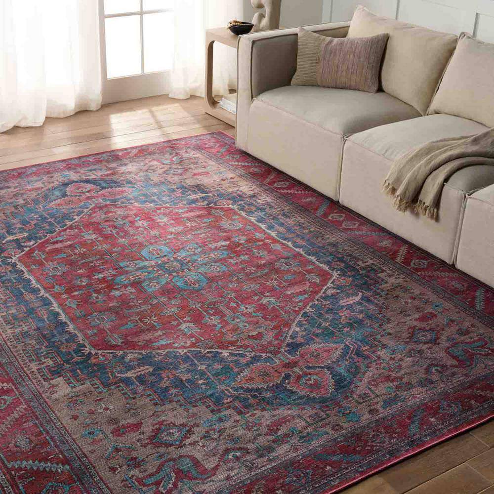 Fairbanks Medallion 5'x8' Reversible Red Cotton Blend Area Rug