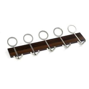 36 in. (914 mm) Mocha and Brushed Nickel Contemporary Hook Rack