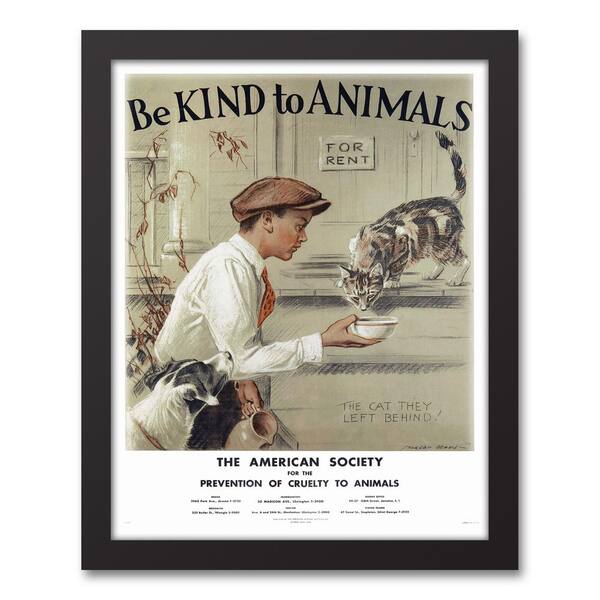 DESIGNS DIRECT 14 in. x 11 in. "Be Kind to Animals Scene I" Printed Framed Canvas Wall Art
