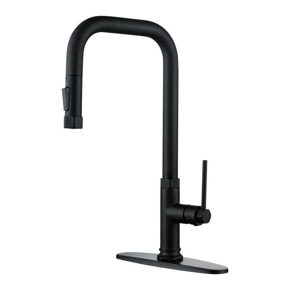 Single Handle Pull Down Sprayer Kitchen Faucet with 2-Mode Sprayer in Matte Black price history on PriceWatchPro