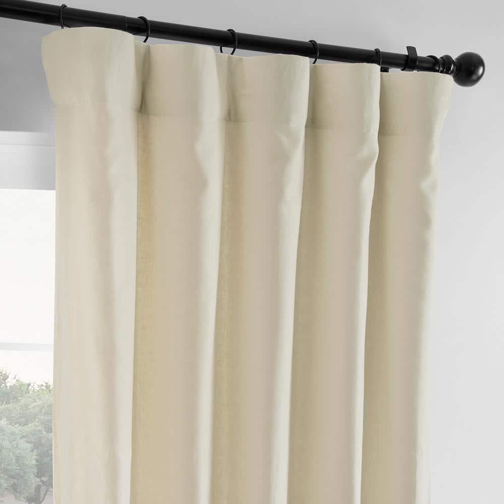 Ancient Ivory French Linen 120" Room-Darkening Curtain Panel