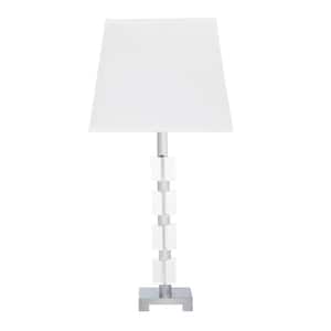25 in. White Standard Light Bulb Bedside Table Lamp