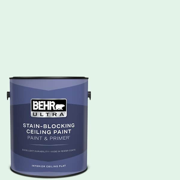 BEHR ULTRA 1 gal. #480C-1 Light Mint Ceiling Flat Interior Paint and Primer