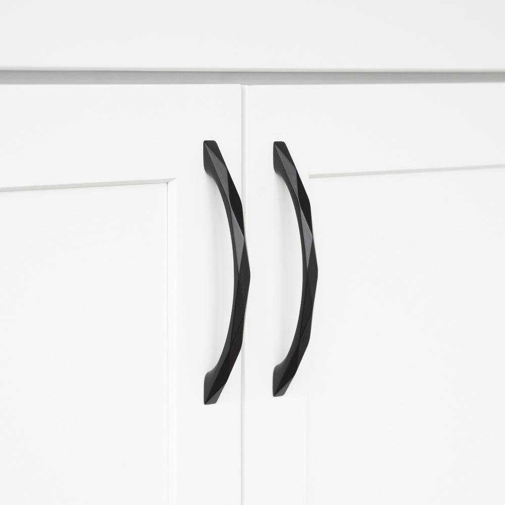Matte Black Geometric Modern Cabinet Pulls with Mounting Hardware