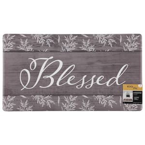 Cloud Comfort Multi-Colored Blessed 20 in. x 36 in. Indoor Anti-Fatigue Kitchen Mat