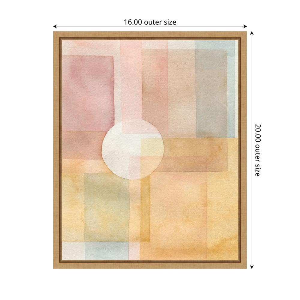 Glow And Peep I Abstract Pastel Canvas Wall Art with Maple Frame