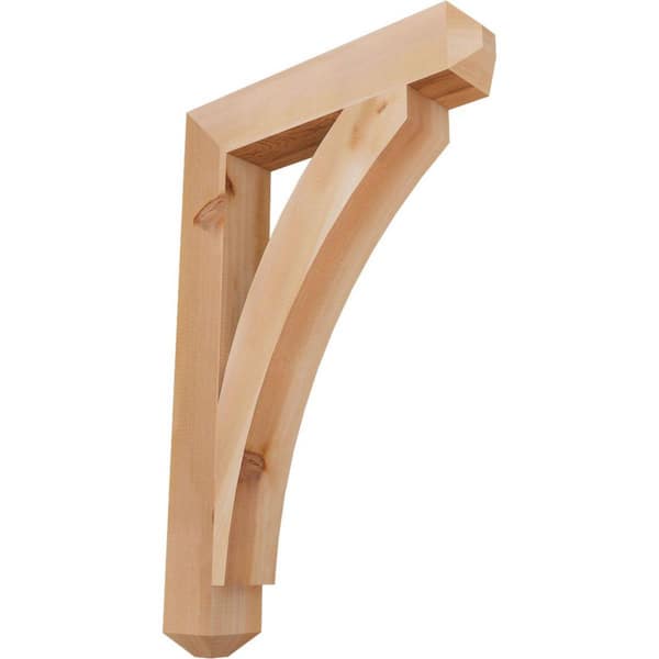 Ekena Millwork 3.5 in. x 34 in. x 22 in. Western Red Cedar Thorton Craftsman Smooth Bracket