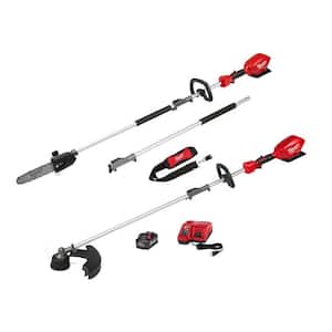 M18 FUEL 10 in. 18V Lithium-Ion Brushless Electric Cordless Pole Saw & String Trimmer Kit with 8.0Ah Battery & Charger