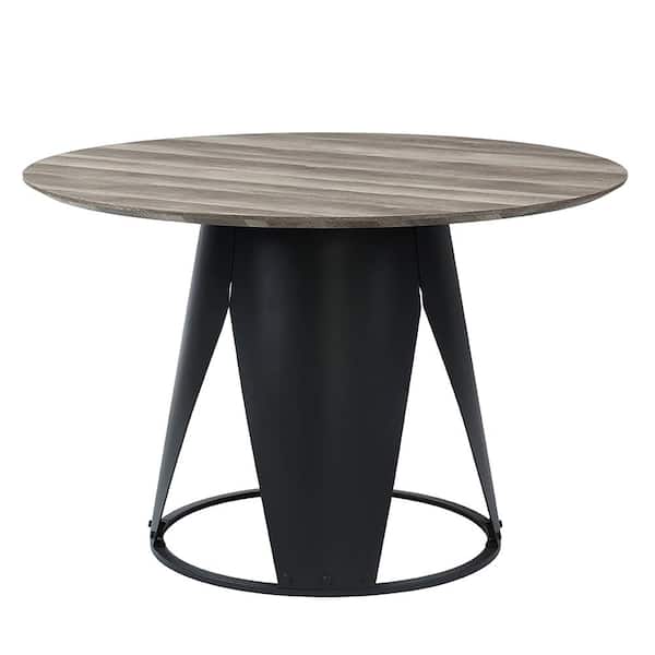 アクメACME Furniture TABLE / BLACK Acme Furniture Zudora Antique Oak & Black Finish Wood 47 IN