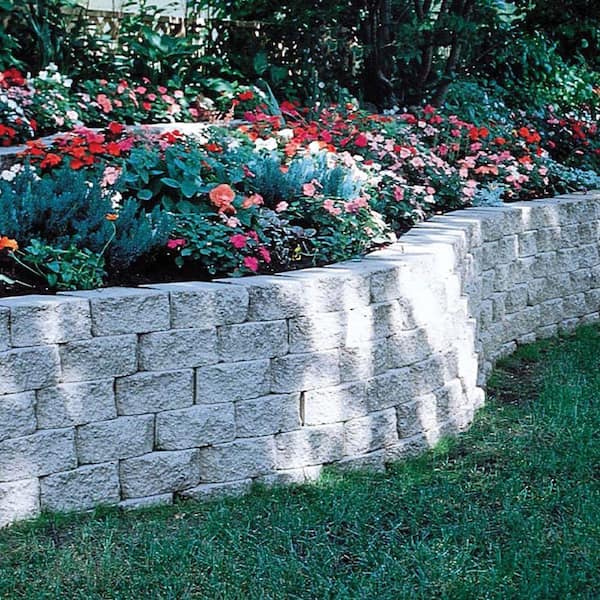 Pewter Concrete Retaining Wall Block, Home Depot Garden Center Retaining Wall Blocks