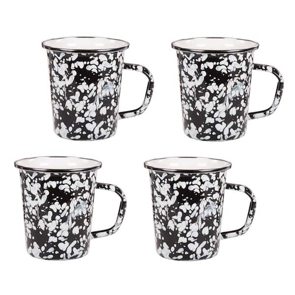 Golden Rabbit 16 oz. Taupe Swirl Enamelware Latte Mugs (Set of 4) TP66S4 -  The Home Depot