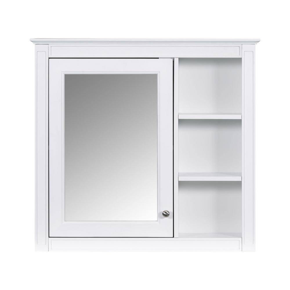 29.92 in. W x 28 in. H Rectangular MDF Medicine Cabinet with Mirror and Ope
