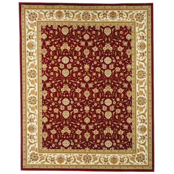 SAFAVIEH Lyndhurst Red/Ivory 9 ft. x 12 ft. Speckled Floral Border Area Rug