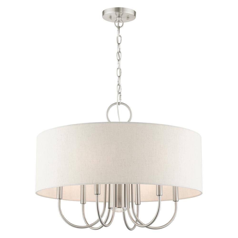 Blossom 24" Brushed Nickel Glass Drum Pendant Light