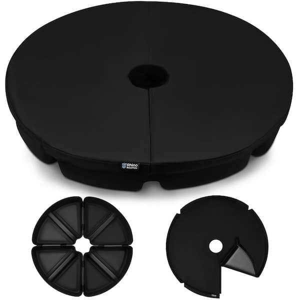Cantilever Patio Umbrella Base Weight up to 200 lbs. for Outdoor EVA Material Umbrella Base Weights in Round Black