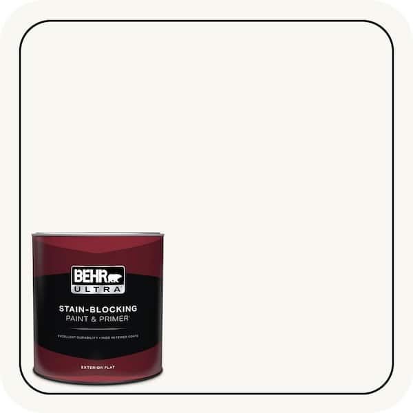 BEHR ULTRA 1 qt. Ultra Pure White Flat Exterior Paint & Primer