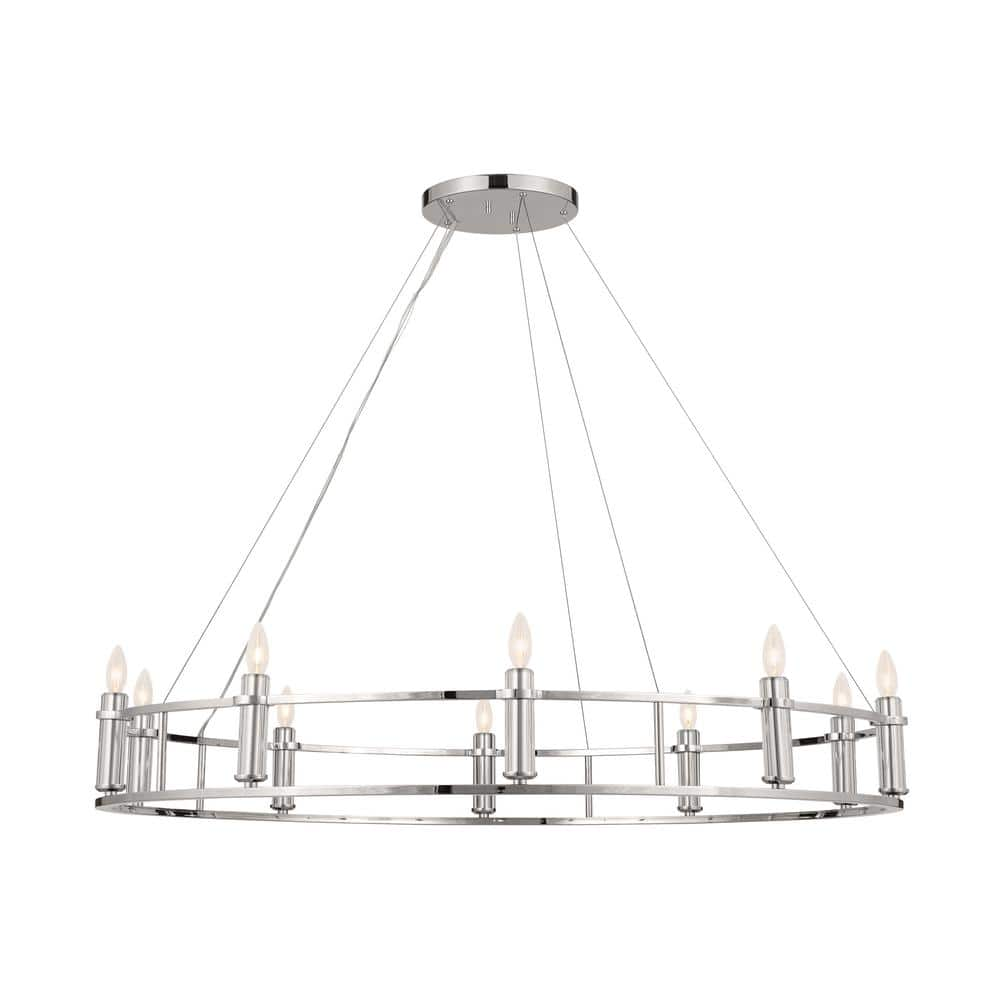 Kichler 52491 Rosalind 10 Light 50  Wide Crystal Candle Style Chandelier - Nickel