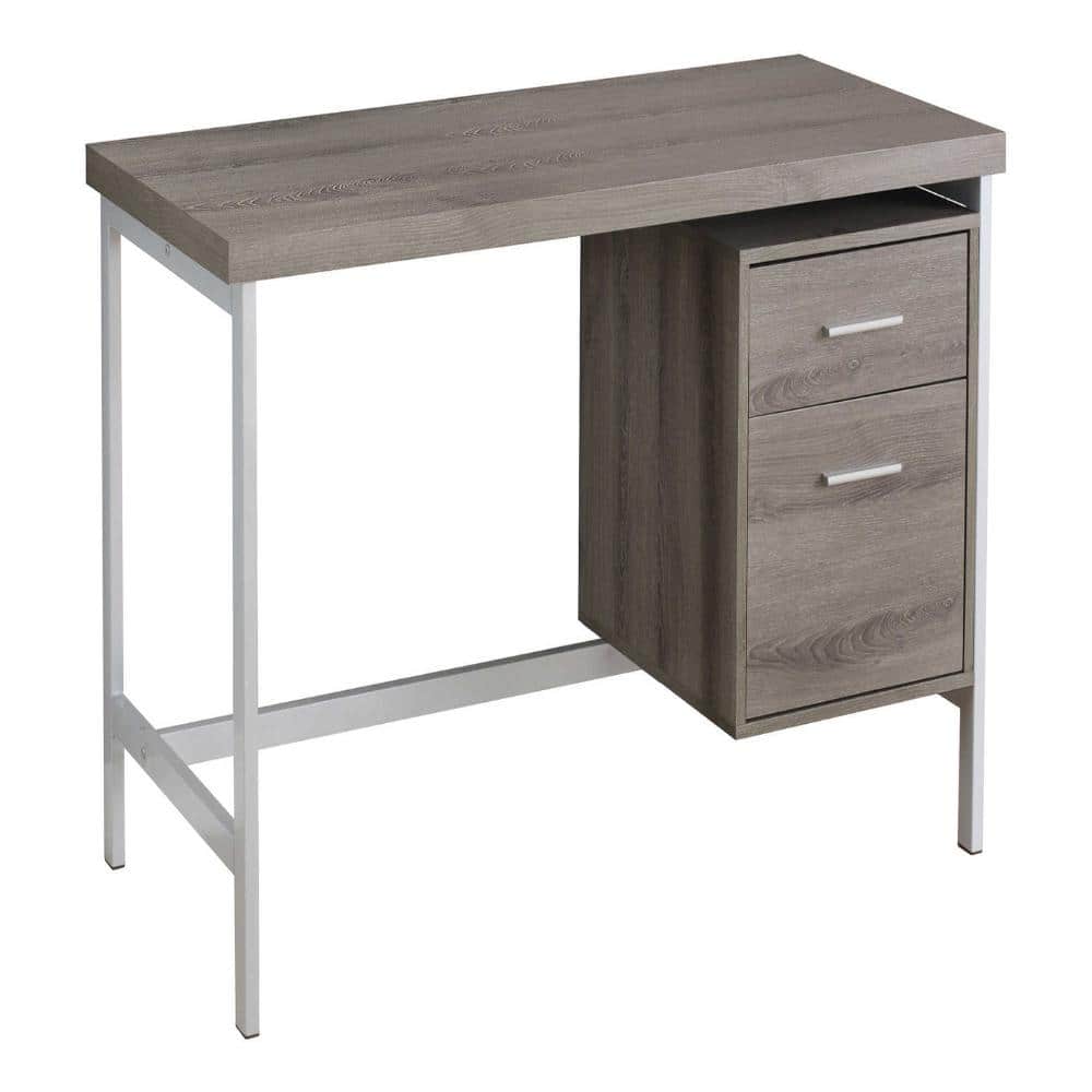 47.25 in. L x 23.75 in. D x 30.75 in. H Brown Wood-Look Computer Desk with 2 Drawers & File Drawer, Reversible