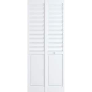 Veranda 24 in. x 80 in. Louver/Panel Pine White Interior Closet Bi-fold ...