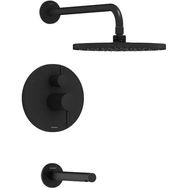 DuraCircle 1-Handle Tub and Shower Trim Kit in Matte Black (Valve Included)