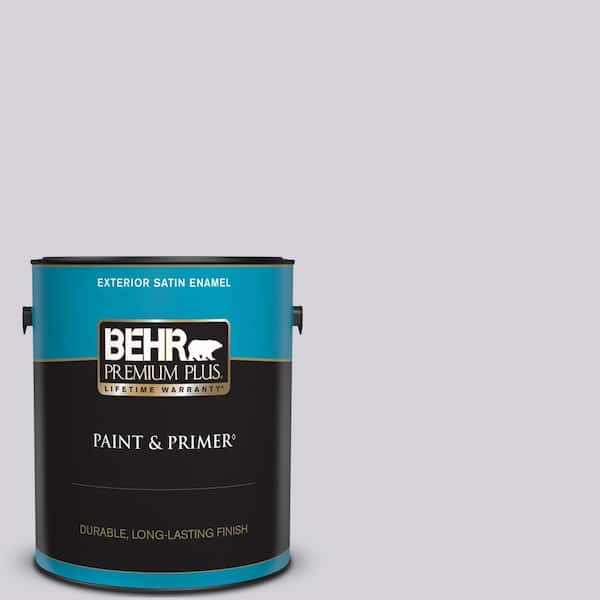 BEHR PREMIUM PLUS 1 gal. #N100-2 Etude Lilac Satin Enamel Exterior Paint & Primer