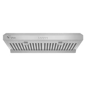 30 in. 400 CFM Ducted Kitchen Under Cabinet Range Hood Shell with Light in Stainless Steel