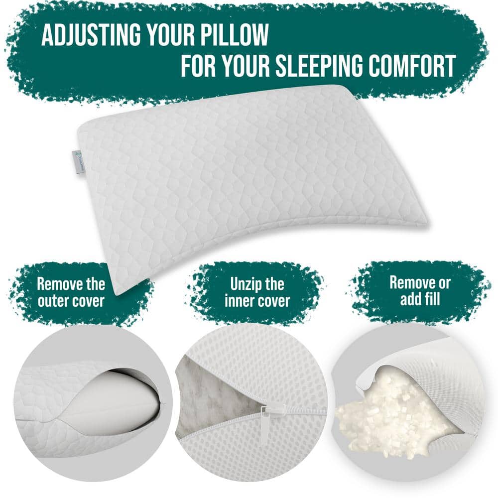 Ottomanson Queen Memory Foam Pillow with Microfiber Cover