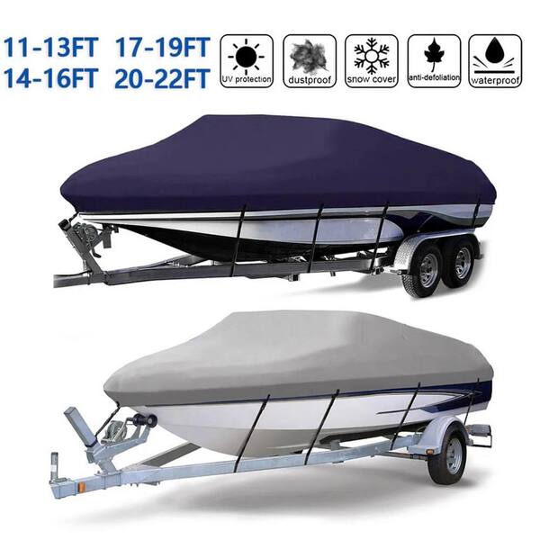 ITOPFOX 11 ft. To 22 ft. Waterproof V-Hull Boat Cover w/Storage Bag UV  Resistant, TRI-Hull, Runabout Boat, Pro-Style Bass Boats H2SA22OT186 - The  Home Depot