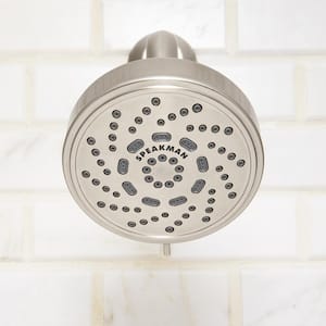 3-Spray 4.4 in. Single Wall Mount Low Flow Fixed Adjustable Shower Head in Brushed Nickel