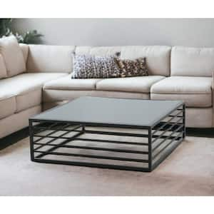 43 in. Mirrored Square Glass Coffee Table