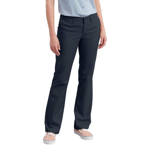 Dickies Womens Flat Front Stretch Twill Pant Slim Fit Bootcut
