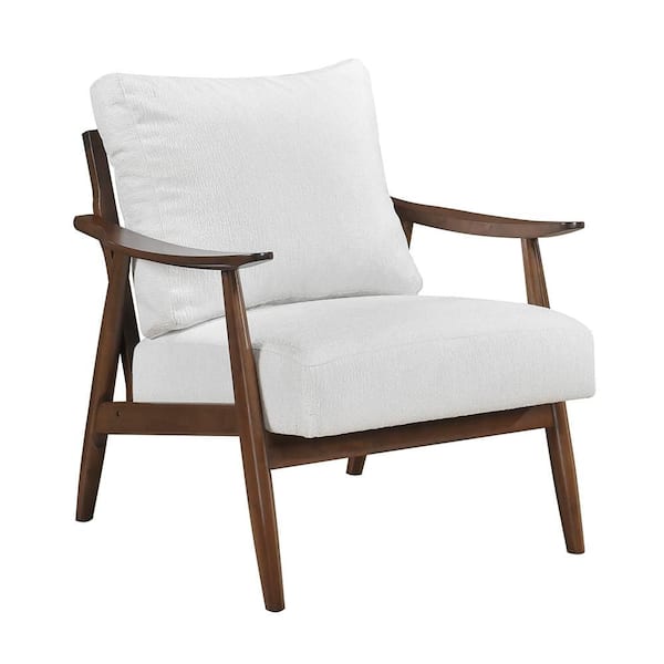 Zachary Beige Textured Fabric Upholstery Accent Arm Chair