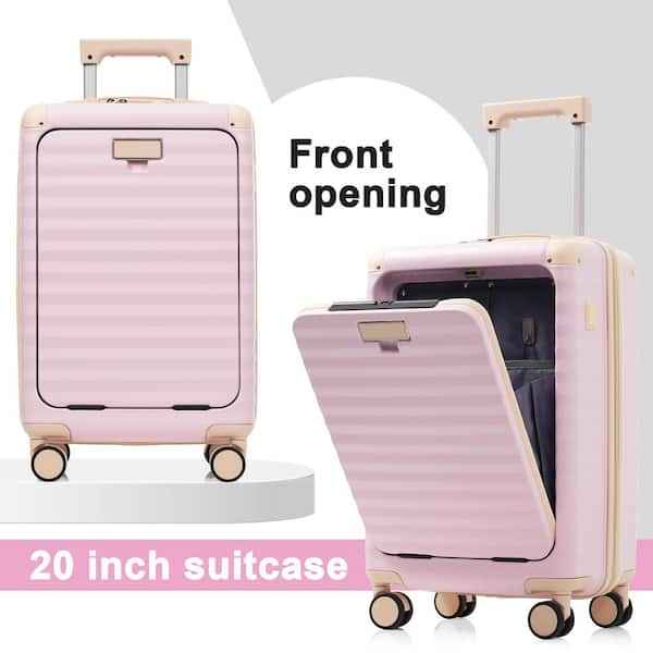 Merax 5 Bags 5-Piece Pink Expandable ABS Hardside Luggage