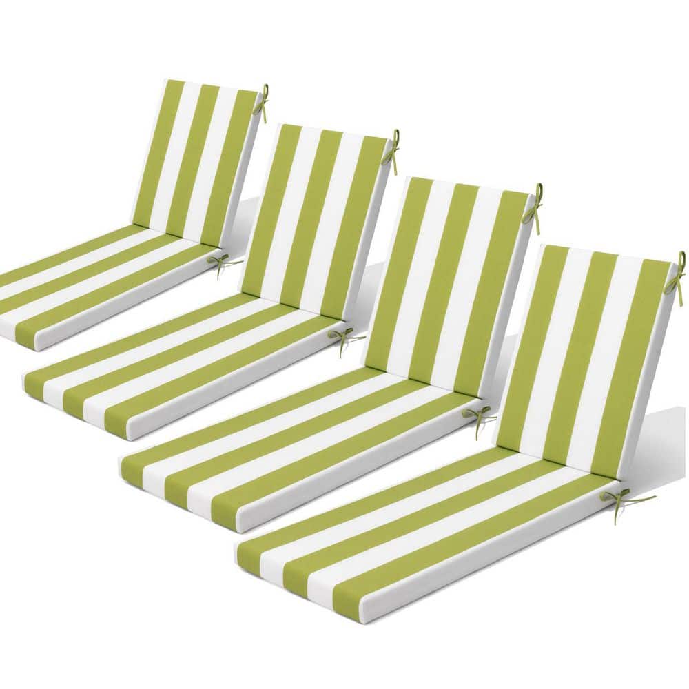 71.5 in. x 20.5 in. Cushion Guard Outdoor Chaise Lounge Cushion in Green an