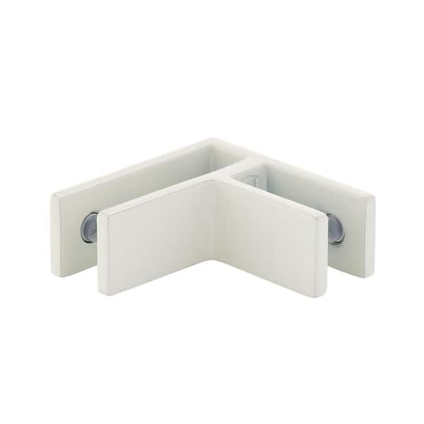 Hercules White Stainless Steel 2-way Corner Glass to Glass Panel Holder for Glass Railing
