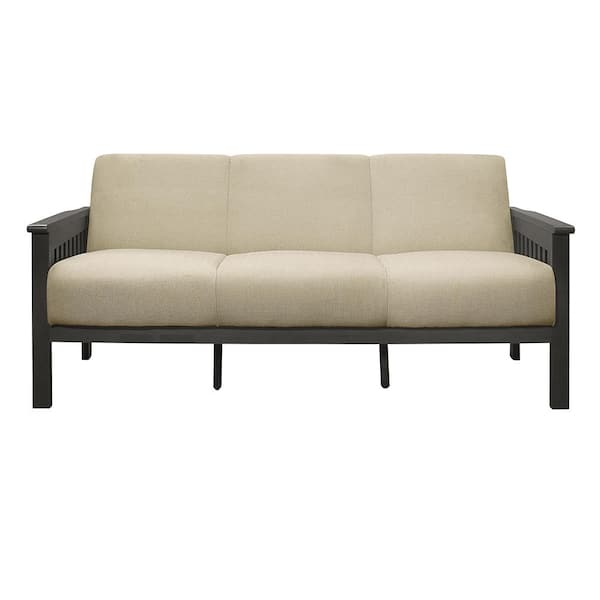 Lazzara Copley 71.5 in. W Straight Arm Textured Fabric Rectangle Sofa in. Light Brown