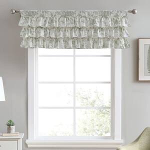 Natalie 50 in. L x 18 in. W Floral Cotton Valance in Green