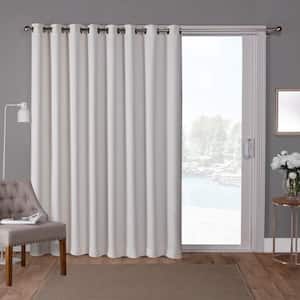 Sateen Patio Vanilla Solid Woven Room Darkening Grommet Top Curtain, 100 in. W x 84 in. L