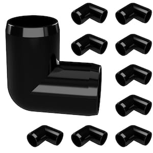 1/2 in. Furniture Grade PVC 90-Degree Elbow in Black (10-Pack)
