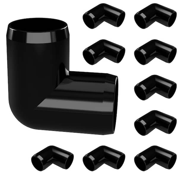 Formufit 1/2 in. Furniture Grade PVC 90-Degree Elbow in Black (10-Pack)