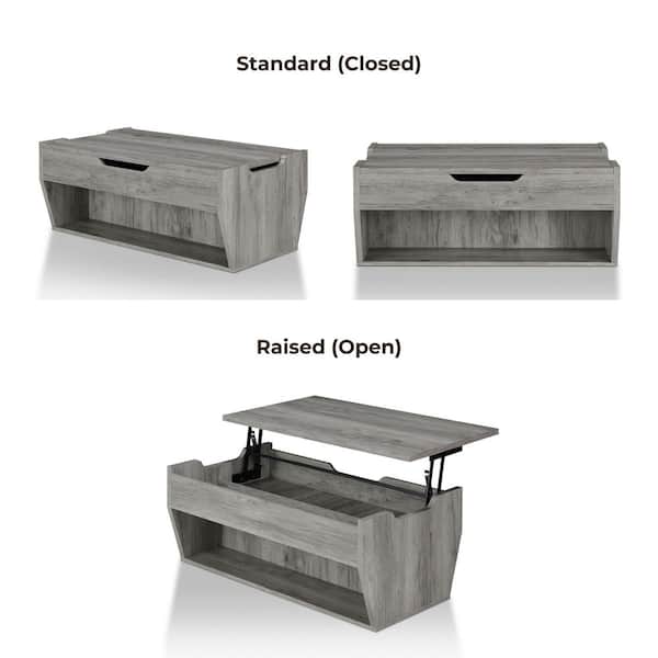 Furniture of America Anthem 41 in. Distressed Gray Rectangle