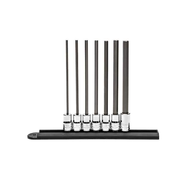 GEARWRENCH 3/8 in. Drive SAE Long Length Hex Bit Socket Set (7-Piece)