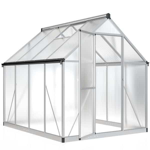 VIWAT 6 ft. W x 7 ft. D Greenhouse for Outdoors, Polycarbonate