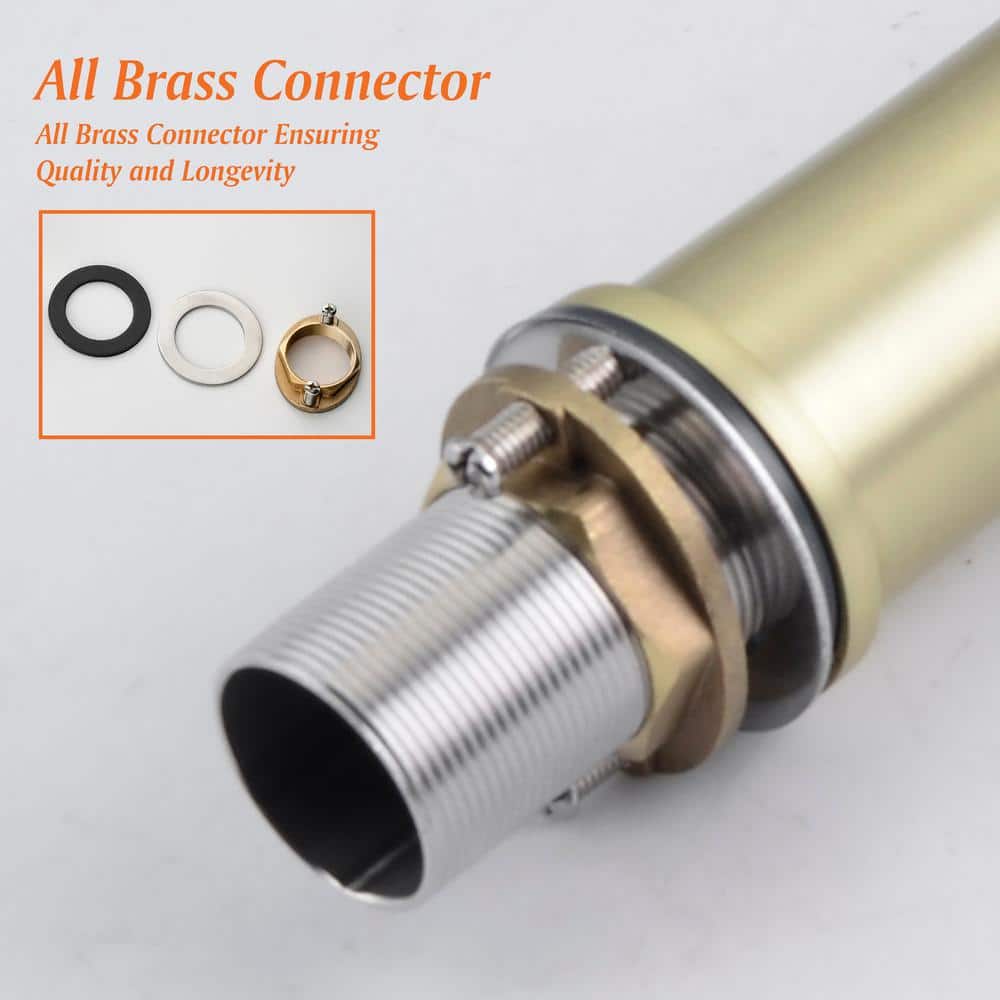 Brushed Gold Single Handle Low Arc Bathroom Faucet