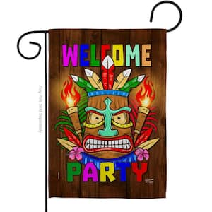 13 in. x 18.5 in. Welcome Tiki Party Celebration Double-Sided Garden Flag Celebration Decorative Vertical Flags