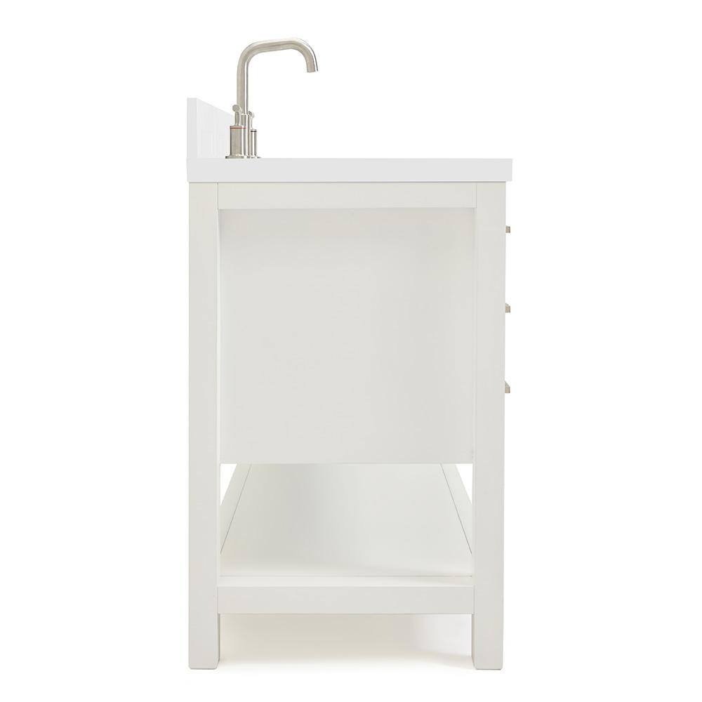 Magnolia White Solid Wood Freestanding Bath Vanity with Quartz Top