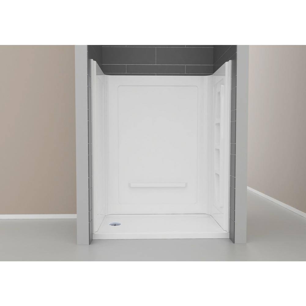 Rose 60'' White Acrylic 3-Piece Shower Surround