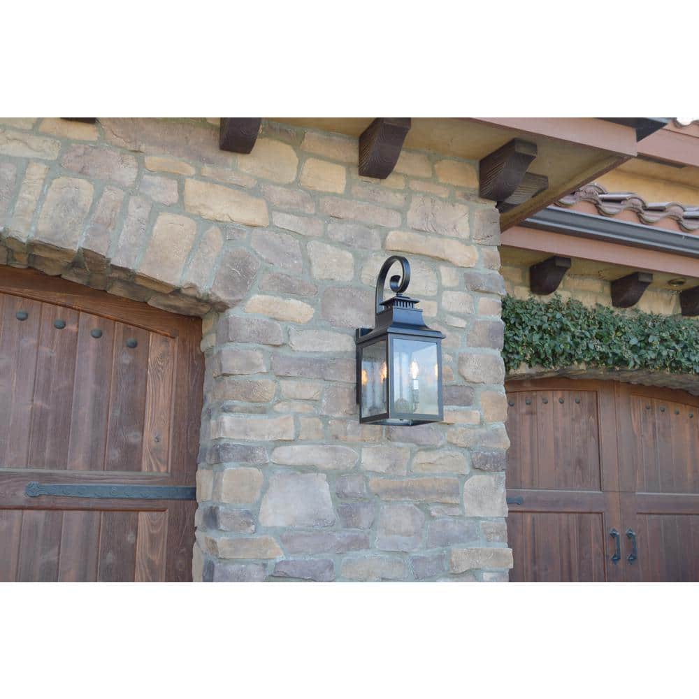 Imperial Black 2-Light Outdoor Wall Lantern with Clear Glass